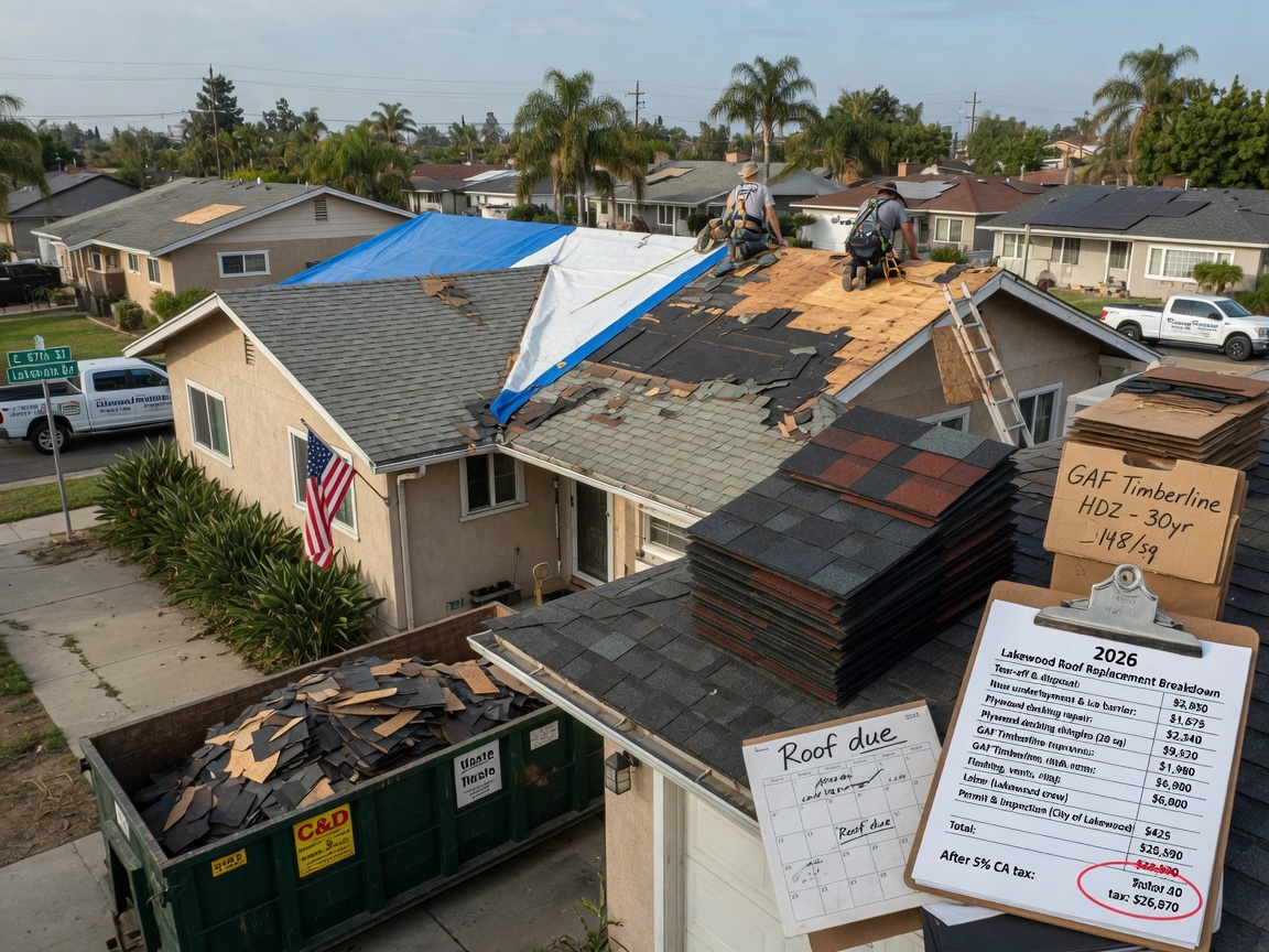 How Much Does a Roof Replacement Cost in Lakewood, CA? 2026 Price Breakdown